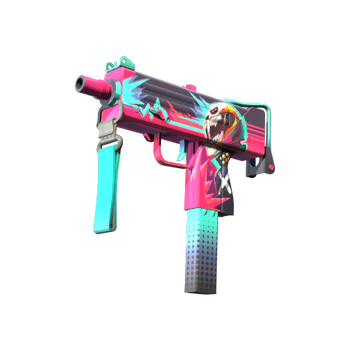 StatTrak™ MAC-10 | Neon Racer (Well-Worn)