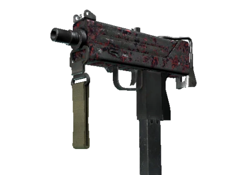 MAC-10 | Red Filigree (Battle-Scarred)